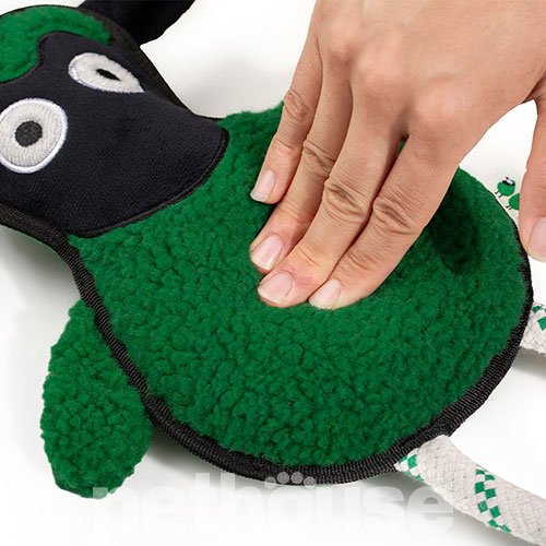 Green Sheep Rope Toy M Іграшка "Вівця" з мотузкою для собак