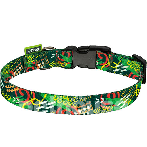 HiDog Нейлоновий нашийник "Abstraction green" для собак