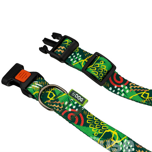 HiDog Нейлоновий нашийник "Abstraction green" для собак