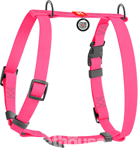 WauDog Waterproof Водостійка шлея з QR-паспортом для собак, рожева