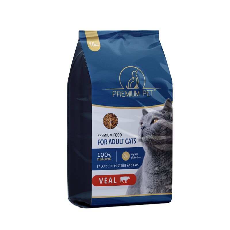Premium Pet Сухий корм з телятиною для дорослих котів