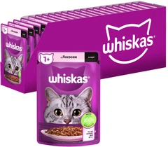 Упаковка вологого корму для кішок Whiskas лосось у соусі 28 шт х 85 г (5900951302800)