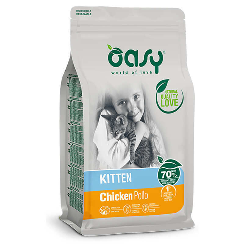 Oasy Корм з м'ясо птиці курка рис для кошенят