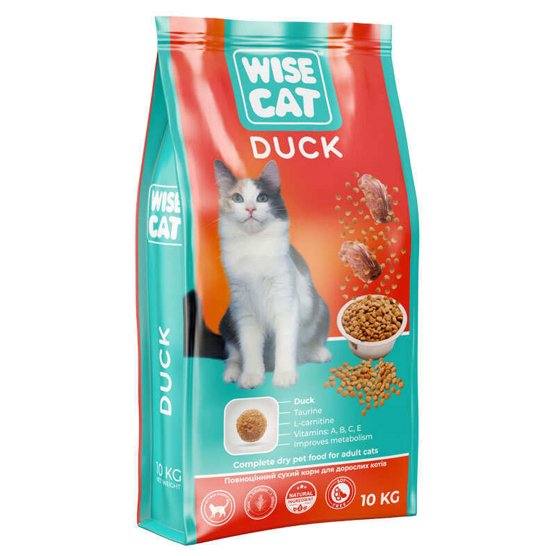 Wise Cat Duck - Сухий повноцінний корм з качкою для дорослих котів