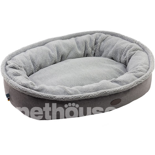 Harley and Cho Овальний лежак для собак Donut Fur Gray
