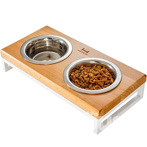 Harley and Cho Миски на підставці Lunch Bar Natural wood + White