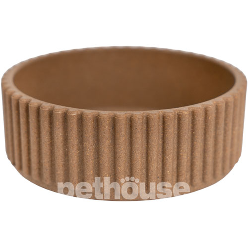 Pethouse Рифлена Миска Bamboo Groove для котів та собак, коричнева