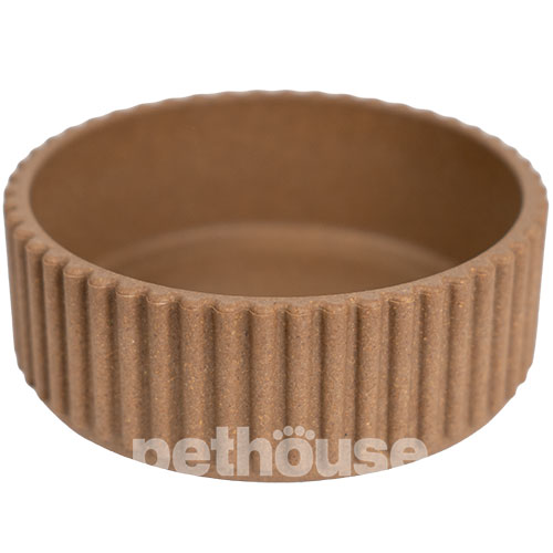 Pethouse Рифлена Миска Bamboo Groove для котів та собак, коричнева