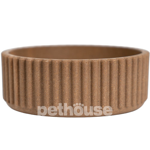 Pethouse Рифлена Миска Bamboo Groove для котів та собак, коричнева