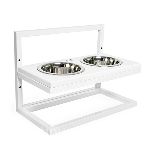 Harley and Cho Миски на підставці з регульованою висотою Lift White + White wood