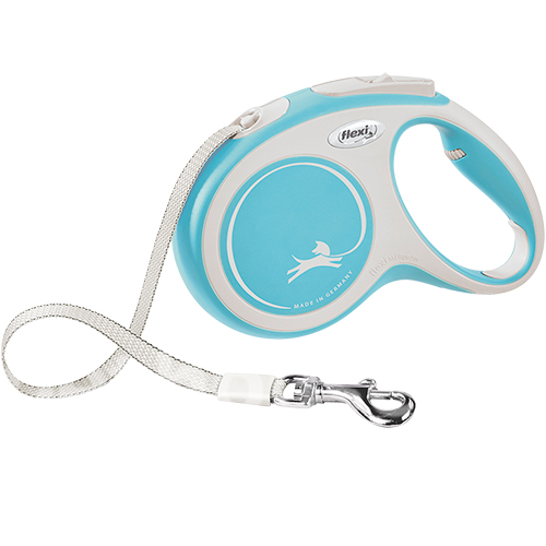 Flexi New Comfort M — повідець-рулетка для собак до 25 кг, стрічка, 5 м