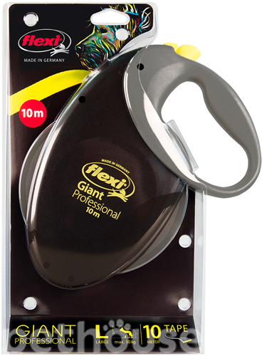 Flexi Giant Profession Neon L — повідець-рулетка для собак вагою до 50 кг, стрічка, 10 м