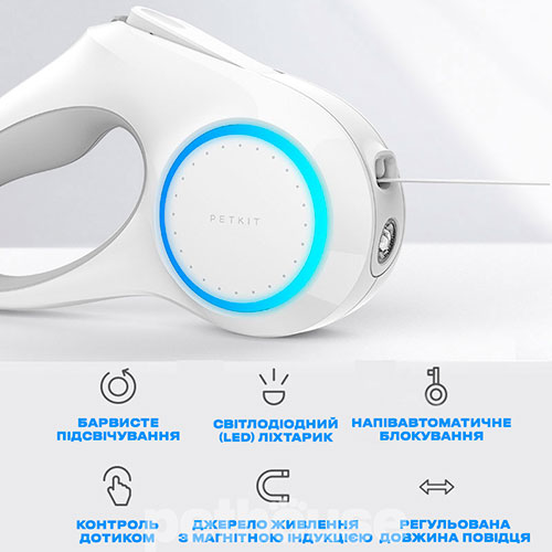 Petkit Повідець-рулетка Go Shine Standard Pet Retractable Leash для собак, стрічка, 3 м