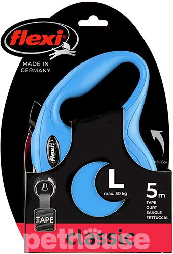 Flexi New Classic L — повідець-рулетка для собак до 50 кг, стрічка, 5 м