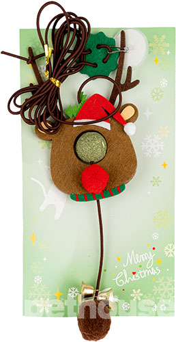 Christmas Toys Іграшка "Різдвяний олень" з котячою м'ятою та мотузкою для котів