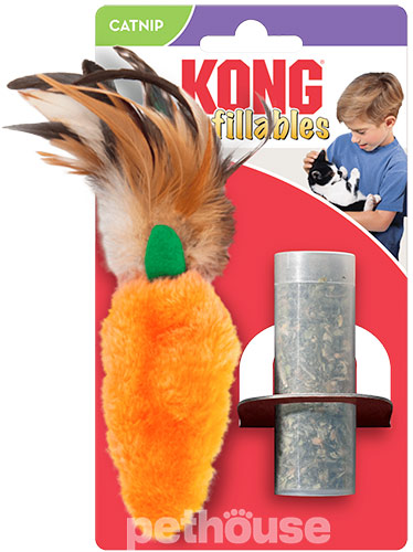 Kong Refillables Carrot Feather Іграшка "Морква" із котячою м'ятою та пір'ям для котів