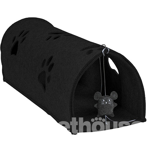 Red Point Kitty Tunnel Будиночок-тунель з мишкою для котів, чорний