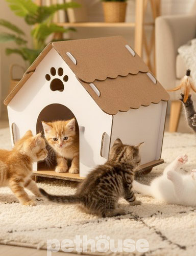 FuTuFu Pets Картонний будиночок "КОТеджик" для котів і собак