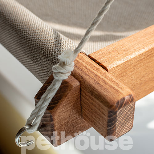 PetJoy Лежанка-гамак на вікно для котів Brown Beige