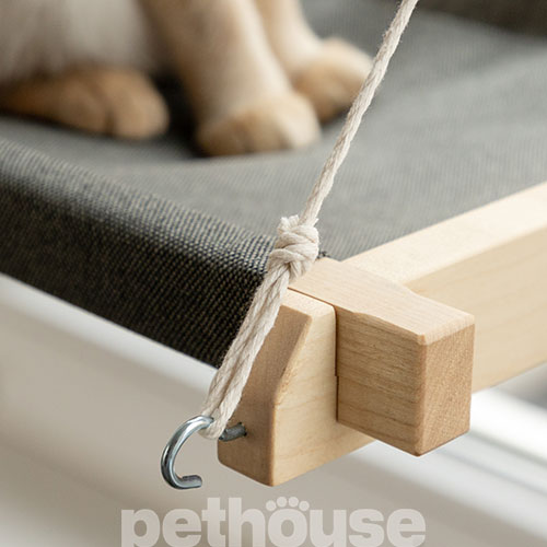 PetJoy Лежанка-гамак на вікно для котів White Gray