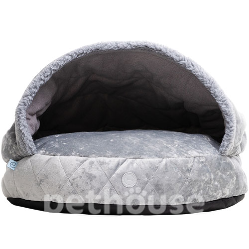 Harley and Cho М'який лежак з капюшоном Cover Gray Plush