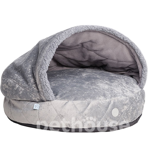 Harley and Cho М'який лежак з капюшоном Cover Gray Plush