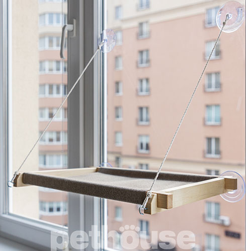 PetJoy Лежанка-гамак на вікно для котів White Beige