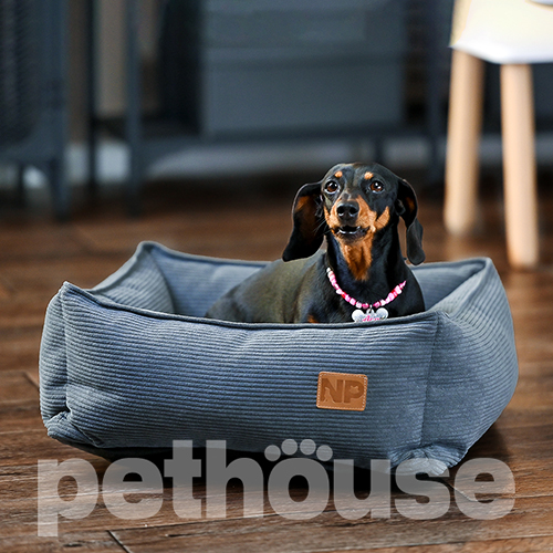 Noble Pet Henry Velvet Grey М'який лежак з бортами для собак і котів