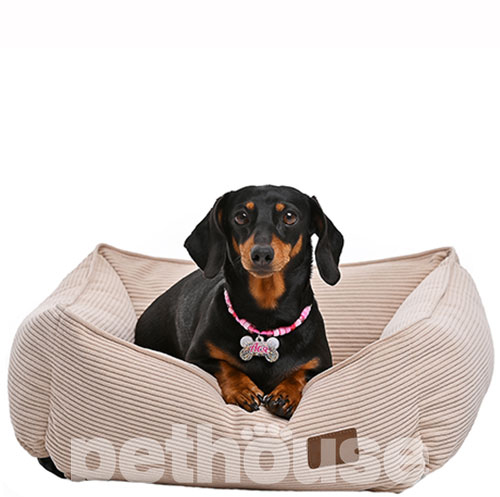 Noble Pet Henry Velvet Sand М'який лежак з бортами для собак і котів