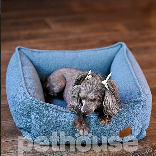 Noble Pet Henry Teddy Blue М'який лежак з бортами для собак і котів