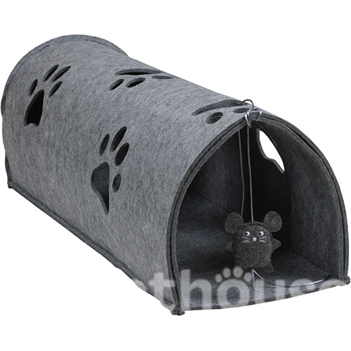 Red Point Kitty Tunnel Будиночок-тунель з мишкою для котів, сірий