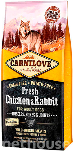 Carnilove Fresh Chicken & Rabbit for Adult Dog - Беззерновий корм з куркою і кроликом для дорослих собак