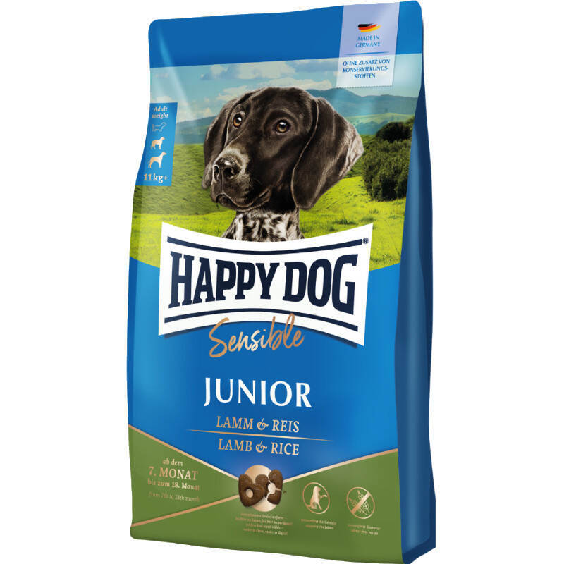 Happy Dog (Хеппі Дог) Sensible Junior Lamb&Rice - Сухий безглютеновий корм з ягням та рисом для юніорів середніх та великих порід віком від 7 до 18 місяців