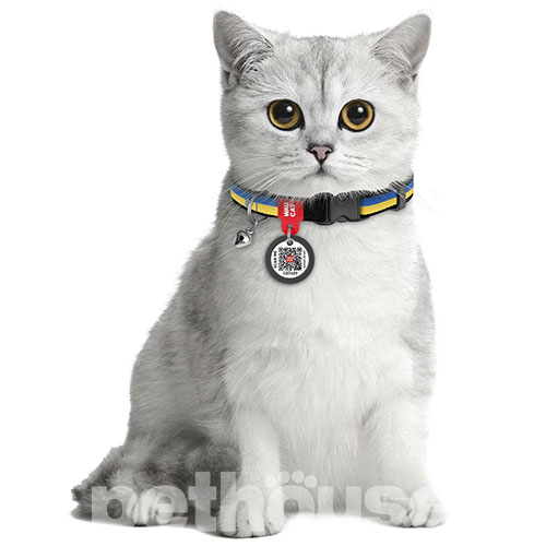 WauCat Nylon Нашийник "Colors of freedom" із QR-паспортом для котів
