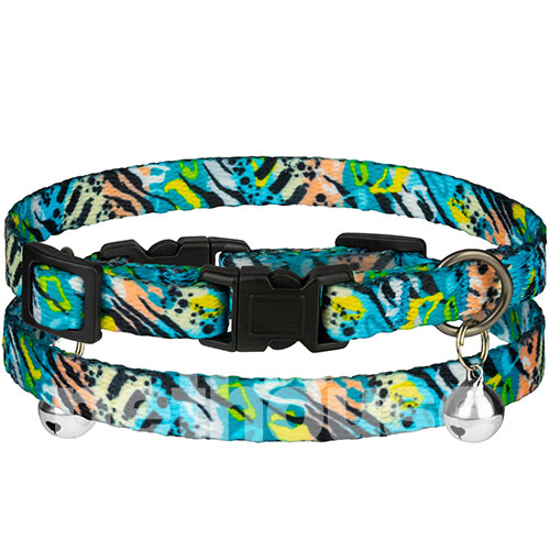 HiDog Нейлоновий нашийник "Abstraction blue" для котів