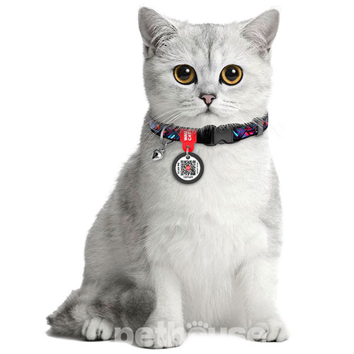 WauCat Nylon Нейлоновий нашийник "Нескінченні світи" з QR-паспортом для котів