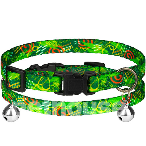 HiDog Нейлоновий нашийник "Abstraction green" для котів
