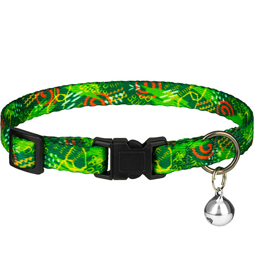 HiDog Нейлоновий нашийник "Abstraction green" для котів