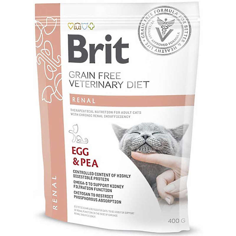Brit Grain Free Veterinary Diets Brit GF Veterinary Diet (Бріт Ветерінарі Дієт) Cat Renal - Беззернова дієта при хронічній нирковій недостатності з яйцем і горохом для котів