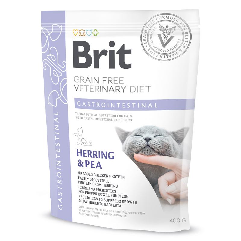 Brit Grain Free Veterinary Diets Brit GF Veterinary Diet (Бріт Ветерінарі Дієт) Cat Gastrointestinal - Беззернова дієта при гострому і хронічному гастроентериті з оселедцем і горохом для котів