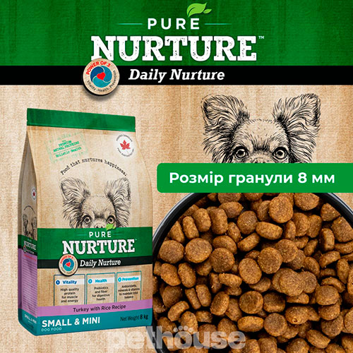 Pure Nurture Корм з індичкою для дорослих собак мініатюрних порід