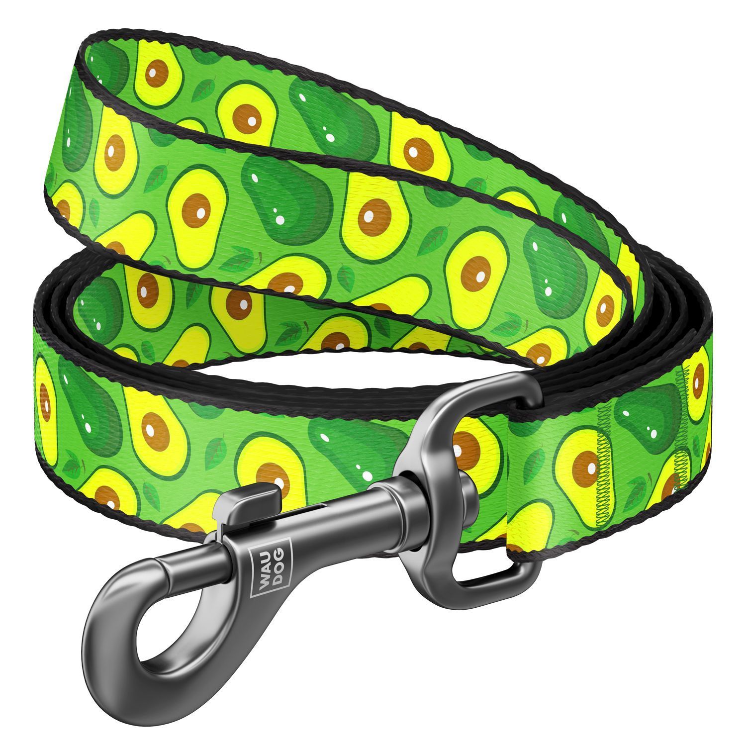 Collar Повідець WAUDOG Nylon з малюнком «Авокадо» 122 см / 20 мм (зелений)