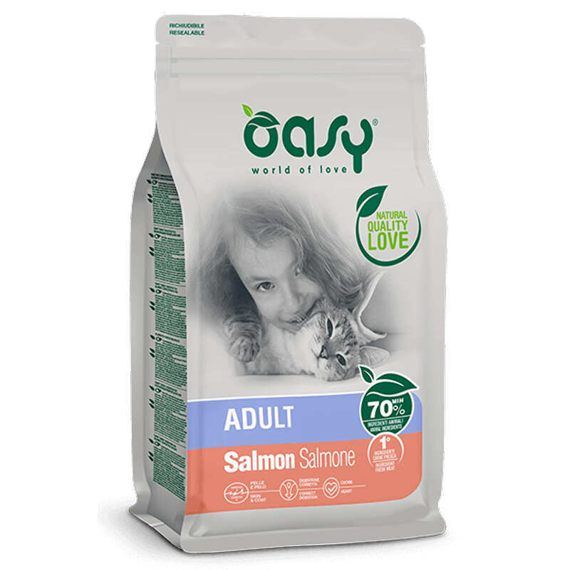 Oasy Корм з м'ясо птиці рис лосось для дорослих котів