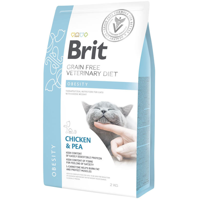 Brit Grain Free Veterinary Diets Brit GF Veterinary Diet (Бріт Ветерінарі Дієт) Cat Obesity - Беззернова дієта при надмірній вазі та ожирінні з куркою та горохом для котів