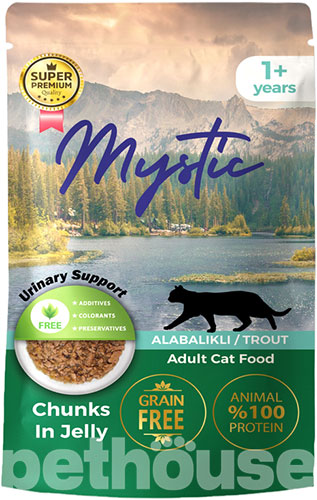 Mystic Вологий корм (шматочки в желе) з курка форель для дорослих котів