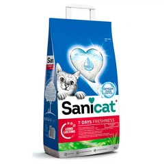 Sanicat (Санікет) 7 Days Freshness Aloe Vera Cat Litter – Мінеральний наповнювач, що поглинає рідину, з ароматом алое вера для котячого туалету