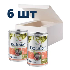 Упаковка вологого корму для собак Exclusion Adult Salmon з лососем 400г 6шт