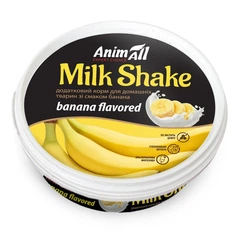 Ласощі Додатковий корм AnimAll MilkShake для котів та собак зі смаком банана, 30 г, Сервіс