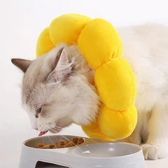 Мягкий воротник-подушка для кошек Lesko DT1001 M Yellow послеоперационный защитный от вылизывания