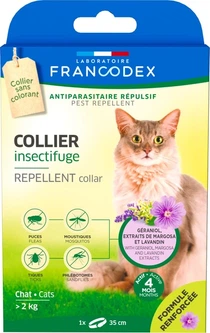 Laboratoire Francodex repellent collar нашийник з репелентною дією від бліх і кліщів для котів з гераніолом, 35 см